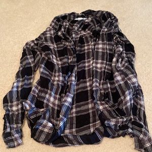 oversized thrifted flannel sweater